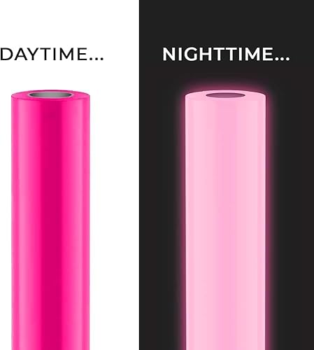 Miniatura 9 de VViViD DECO65 - Rollo de vinilo adhesivo permanente que brilla en la oscuridad, color rosa intenso (12 pulgadas x 10 pies)