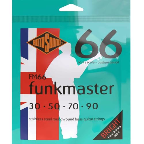 Rotosound FM66 Swing Bass 66 - Cuerdas de guitarra de acero inoxidable Funkmaster (30 50 70 90)