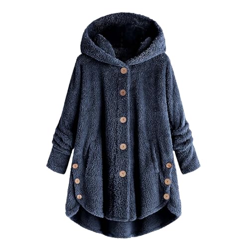YIzdegg Chaqueta con capucha para mujer, cálida – Chaqueta de forro polar de manga larga para invierno, sudadera de forro polar de peluche, chaqueta de peluche con capucha, chaqueta de peluche