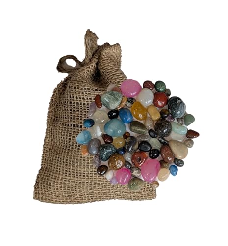 Polished Gemstones & Burlap Bag | Gemstone Mining USA