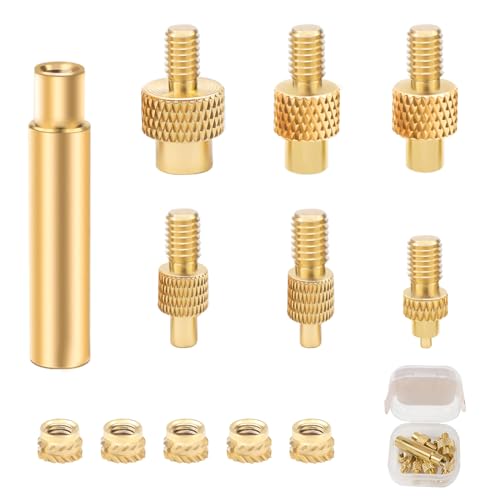 6 Piezas Insertos Roscados para M2 M3 M4 M5 M6 M8 Inserto Roscado, latón Tuercas Impresora 3D, Compatible con Estándar 936, para Accesorios Impresora 3D