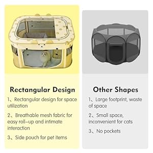 Portable Foldable Pet Playpen for Dogs and Cats Collapsible Puppy Play Pen Durable Kitten Tent Travel Doggy Crates Kennel Camping Animal Playground Indoor Outdoor(S)