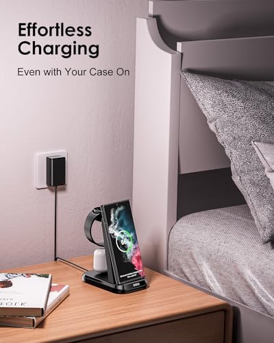 Swio BLACK Wireless Charger For Samsung Phones Watch Earbuds (Not For Samsung Z Flip & A Series), Swio 3 In 1 Charging Station thumb #5