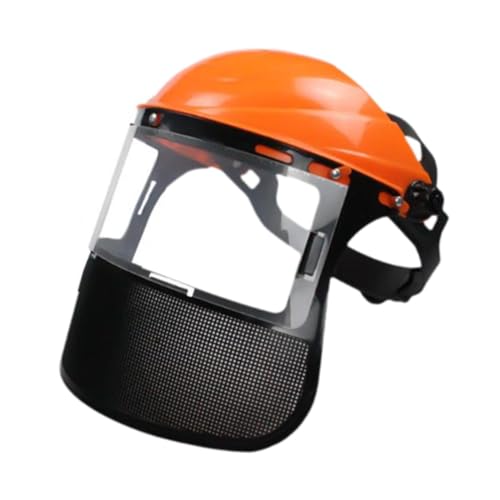 ????? Face Shield Protective Gear Comfortable Clear Lightweight Face Guard Anti Splash for Farm Grinding Landscaping Tasks, Orange