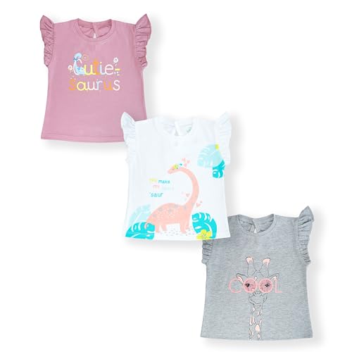 Image of YUV Infant Baby Girl's 100% Cotton Printed Multicolor Regular Fir T-Shirts (Pack of 3) - 0 to 24 Months