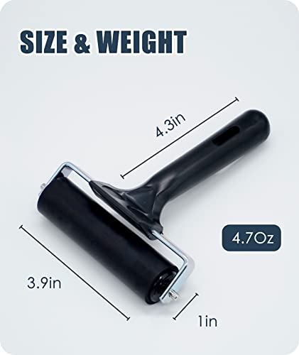 Rubber Brayer Roller For Boat Flooring Tools - Tape Roller For Decking Installation,Rv Roof,Wallpaper,Broadstep Smoothing(4 Inch, 1Pcs) #TOP4