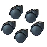 Barm Roulette de Chaise de Bureau sans Tige, Roulette de Meuble de 50 mm, roulettes de Remplacement, Roue de Chaise pivotante, diamètre du Trou 8 mm, roulettes pivotantes à 360 degrés, pour meubl
