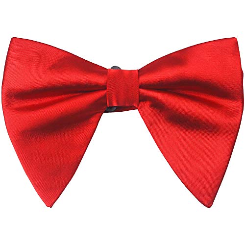 Canjoyn Satin Silk Oversized Bow Tie Solid Color Formal Tuxedo Big Bowtie cover