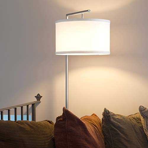 Brightech Montage Modern Floor Lamp, Led Floor Lamp For Living Rooms & Offices - Tall Standing Lamp For Bedroom Reading - Corner Pole Lamp For Contemporary Home Decor - Satin Nickel #TOP5