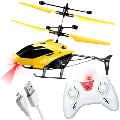 Image of DURAZO Remote Control Plastic Helicopter Toy for Kids | Gravity Sensor Battery Chargable Toy Helicopter | USB Charging Exceed Infrared Induction Flight Gravity Helicopter Toy I Pack of 1 (Yellow)
