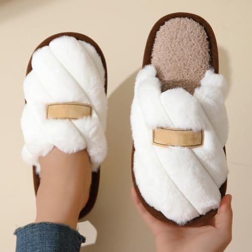 Womens Slippers Non-Slip Warm Fuzzy House Slippers for Women Cozy Memory Foam Indoor Open-toe Comfy Shoes for Women4