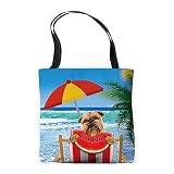 Cool Summer Anguria Beach Divertente Cane Animale Pet Tote Bag Borsa Borsa A Tracolla Borsa Casual Tote