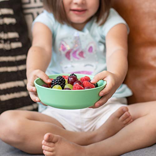 Grow Forward Kids Bamboo Bowl And Plate Set - 4 Bamboo Kids Plates And 4 Bamboo Kids Bowls - Bpa Free & Dishwasher Safe - Eco Friendly Biodegradable Reusable Dinnerware - Rainforest #TOP7