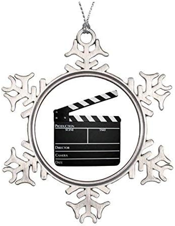 WeiaMaoYi Filmmaker Film Slate Clapboard Movie Pewter Snowflake Christmas Ornaments,Christmas Tree Decorations Ornaments,Keepsake,Novelty