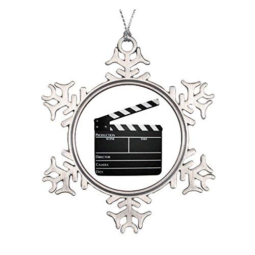 WeiaMaoYi Filmmaker Film Slate Clapboard Movie Pewter Snowflake Christmas Ornaments,Christmas Tree Decorations Ornaments,Keepsake,Novelty
