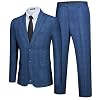 WEEN CHARM Men’s 2 Piece Slim Fit Plaid Suit Business Casual Blazer Pants Set for Formal Wedding Prom Office Party