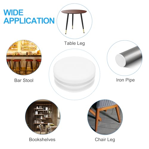 Image of PATIKIL 1-1 /4 inch Plastic Tubing End Caps, 20Pcs Round Hole Plug Insert for Round Iron Pipe Chair Leg Table Bookshelves Patio Furniture, White