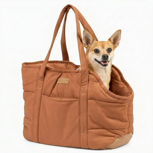 NoblePup Plush Dog Purse Carrier for Small Dogs, Soft Dog Tote Bag with Safety Harness Clip, Cozy...