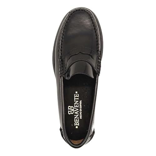 Benavente Zapato MOCASÍN Marca Antifaz Piso Suela Negro Benavente Zapato MOCASÍN Marca Antifaz Piso Suela Negro