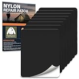 Nylon Flicken Selbstklebend Stoff Schwarz, 8 Stück 20x15cm Daunenjacke Flicken Reparaturset, Zelt Reparaturset, Wasserdichte Patches Reparaturflicken für Zelte, Jacke, Skihose, Markisen