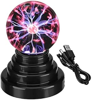 Plasma Ball Lamp Light, 3 Inch Touch Sensitive Magic Plasma Ball USB/Battery Powered Nebula Sphere Globe Novelty Toy for Parties, Prop, Kids, Bedroom, Home Decorations