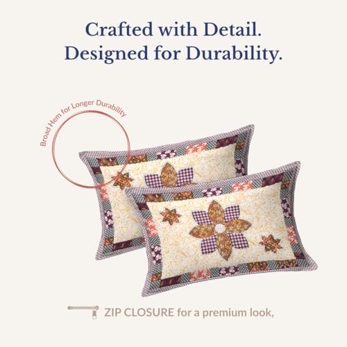 Image of Jaipur Weaves Jaipuri Double Bed Cotton Bedsheet Queen Size 90x100, 144 TC 100% Pure Cotton Bed Sheet with 2 Pillow Covers, Royal Mandala Traditional Print (Mandala Orange)