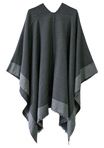 Urban CoCo Women's Shawl Wrap Poncho Ruana Cape Cardigan Open Front Coat for Fall Winter Holiday2