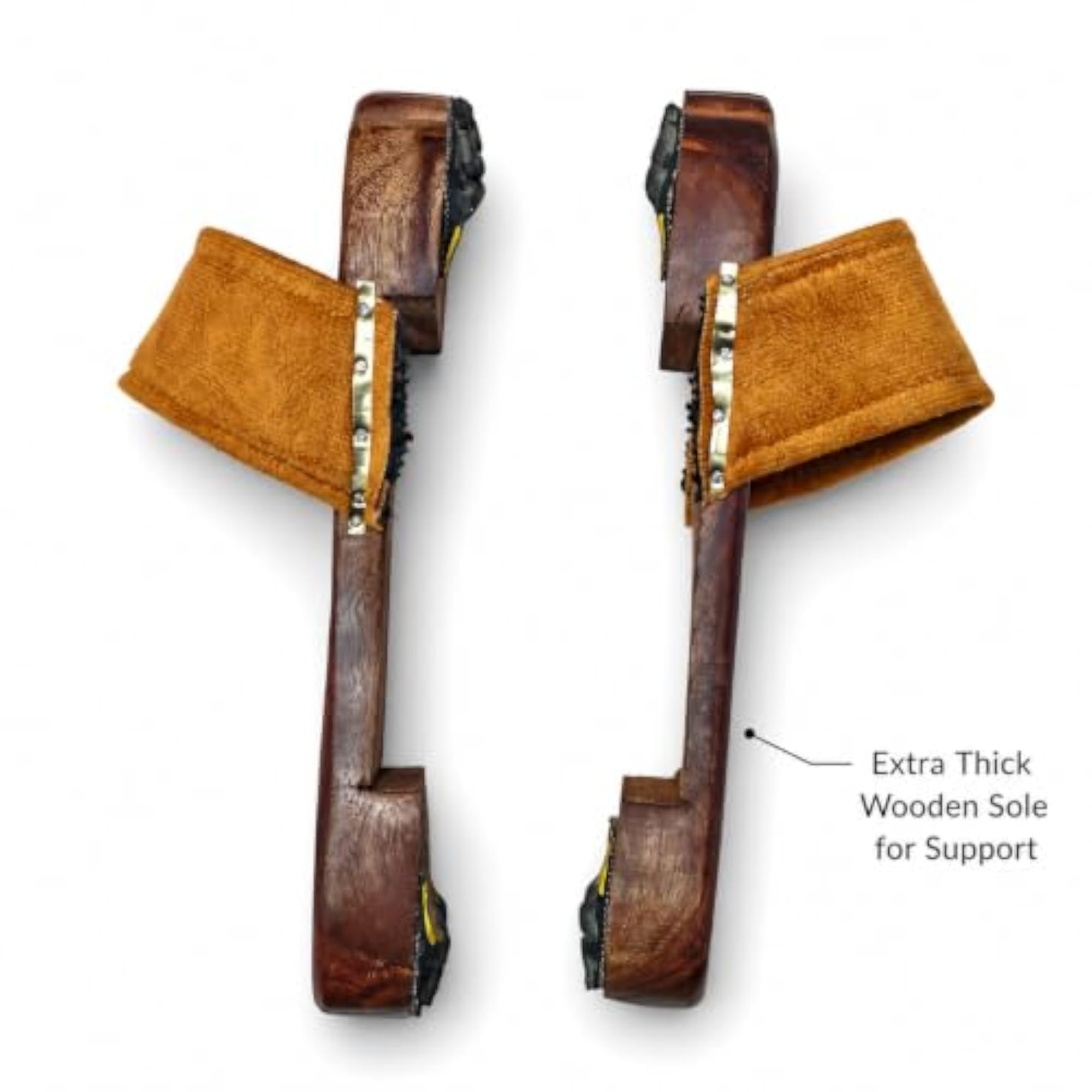 Sheesham Wood Khadau for Men & Women, Brass Engraved