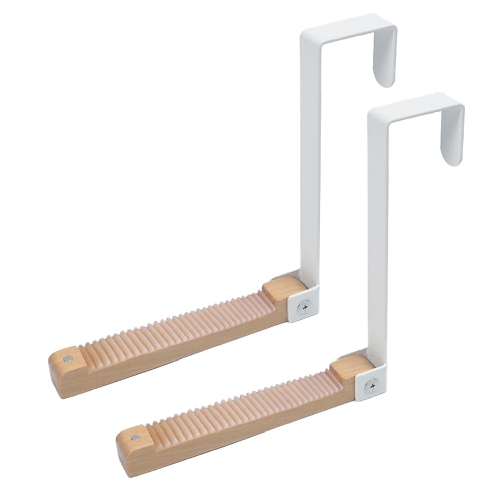 CTRLZS 2 Pack over Door Drying Rack, Foldable over Door Hanger for Living Room, Bedroom, Bathroom - Portable & Versatile White