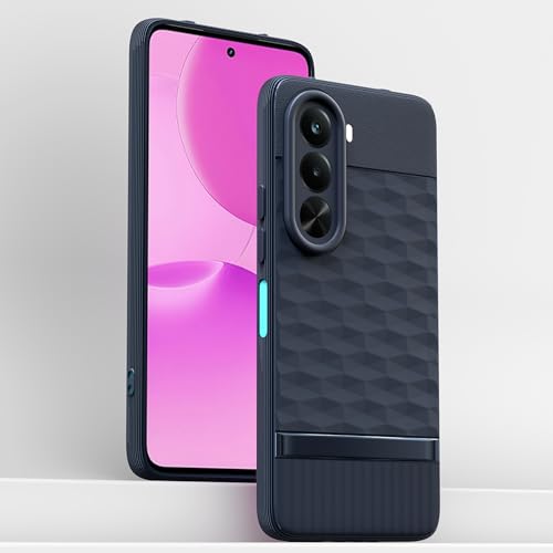 Image of Pikkme Back Cover for Realme P4x 5G Camera Protection 3D Hexa Cube Design Silicone Protective Bumper Case (Blue)