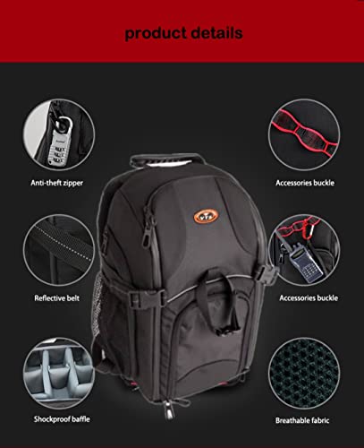 Image of VTS DSLR Camera Bag - Waterproof Backpack & Shoulder Carry Case for Camera, Lens, Tripod & Accessories