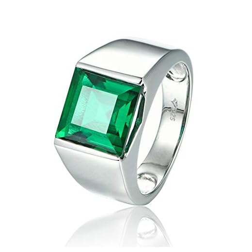 ATTA GEMS Mens Gifts Dad Gifts Birthday Gifts for Men from Daughter Valentine Gifts for Men Emerald 4.3 Carats Mens Rings
