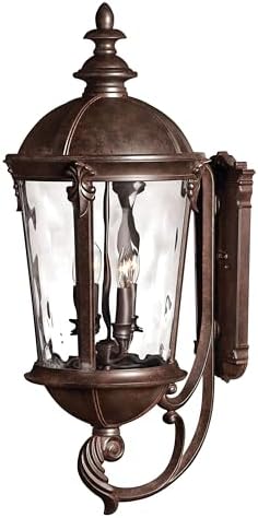 Hinkley Windsor European Influence Large Four Light Outdoor Wall Mount, River Rock