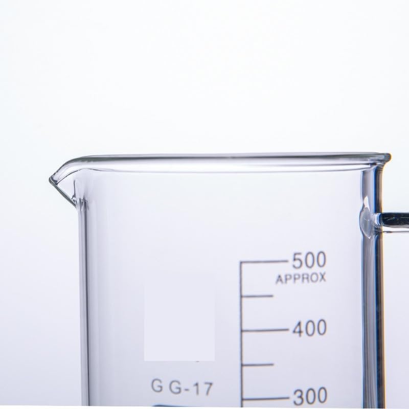 Zlewka laboratoryjna z dziobkiem, Zlewka ze szkła borokrzemianowego z rączką Miarka 50-800ml 2szt(100mlx2pcs)