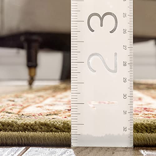 Tapete decorativo rectangular verde 3'11'' x 5'3'' miniatura 2