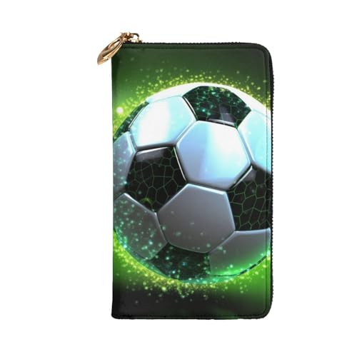 cool soccer ball Wallet for Men Women Long Purse Leather Clutch Large Business Handbag Travel Phone Holder Credit Card Holder Money Case with Zipper Leather Wallets Gift2