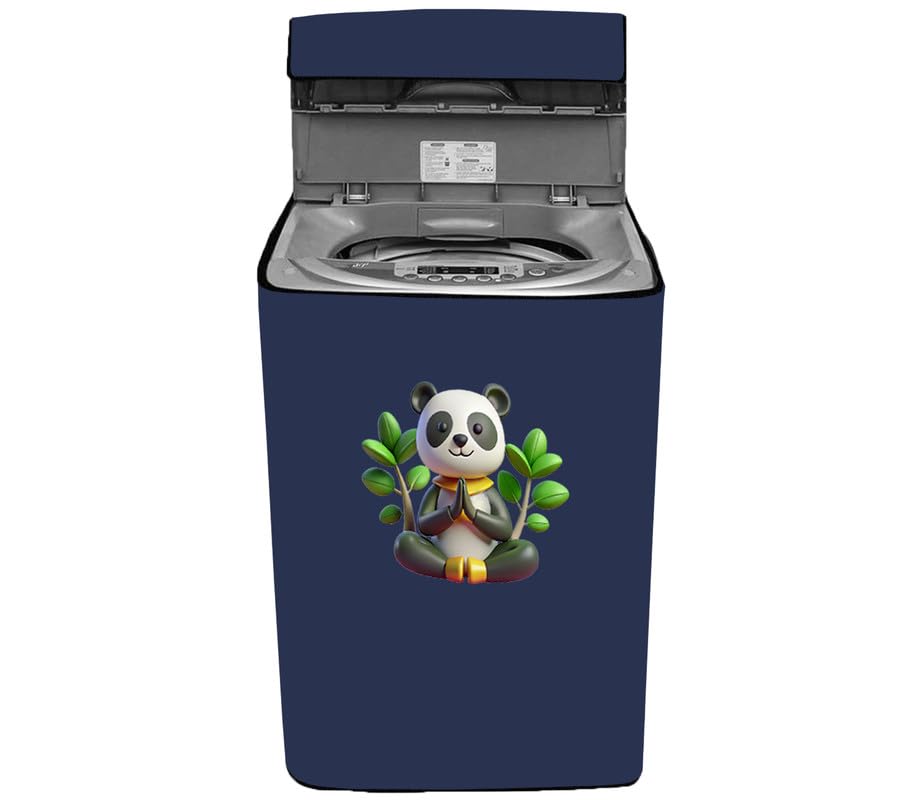 Image of Waterproof Top load washing machine cover Compatible for LG & SAMSUNG 8.5 Kg to 10KG Solid Blue cartoon icon print
