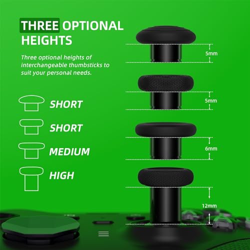 Image of eXtremeRate 13 in 1 Metal Thumbsticks for Xbox One Elite Series 2 Controller, 6 Metal Joystick & Adjustment Tool, 2 D-Pads, 4 Paddles for Xbox Elite Series 2 Core Controller - Metallic Black