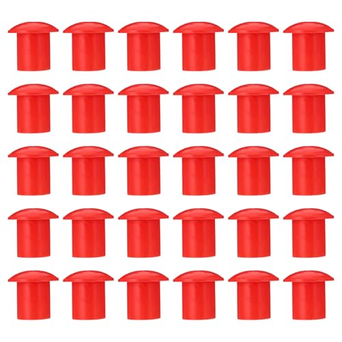 Tapas plásticas rojas para varillas de refuerzo en construcción de 35 mm pack de 30 unidades
