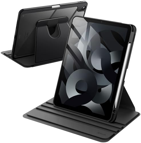 JETech 360° Rotating Case for iPad Air 11" M4/M3/M2 & Air 5/4 10.9", Black