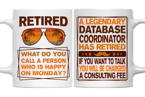 Retired Database Coordinator Mug, Legendary Database Coordinator Gift