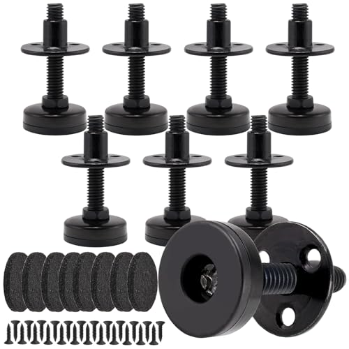 NEWBYTEK 3/8"-16 Heavy Duty Furniture Leveling Feet, 3-Hole T-Nuts, 8PK
