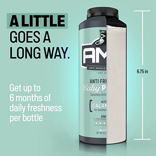 Anti Monkey Butt Baby Powder, Cornstarch Baby Powder Prevents Diaper Rash, Talc Free Hypoallergenic Formula With Calamine, Anti Chafing And Anti Itch, 8 Oz #TOP3