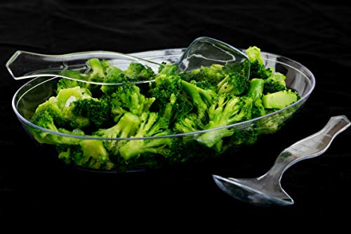Party Bargains 8.75" Disposable Plastic Serving Spoons - [6 Pack] Heavy Duty Clear Serving Spoon, Excellent For Wedding, Catering Services, Buffet, Birthday Parties #TOP6