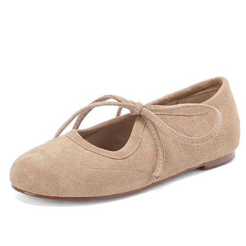 Ballerines daim lacet femme : chaussures plates confortables et décontractées 35-48