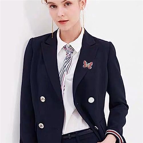 Image of Butterfly Brooch Pins for Women Girls Multicolor Shining Rhinestone Crystal Butterfly Brooch Pin Lapel Safety Pin Corsage Scarf Shawl Clothing Accessories Wedding Party Banquet