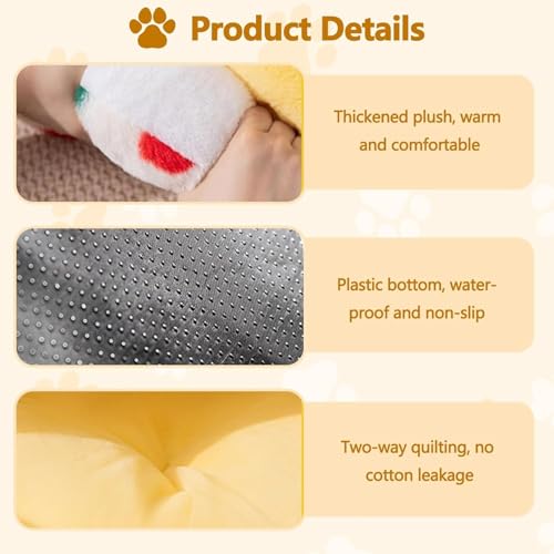 Panier chat rond lavable et abri confortable coussin doux antidérapant M - 6