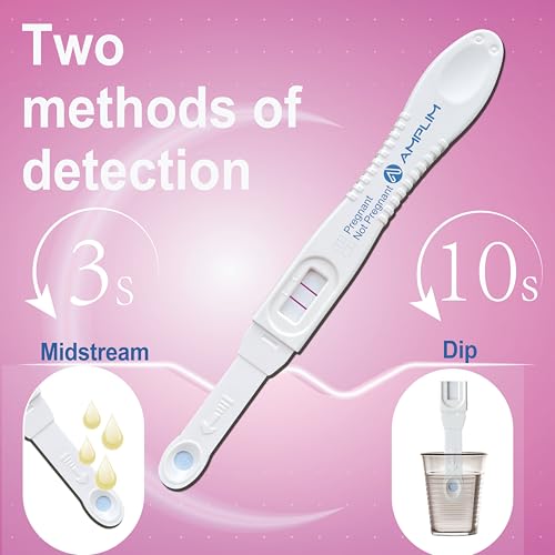 Amplim Pregnancy Test 6 Pack – Early Detection HCG Urine Test for Women, High Sensitivity, Rapid Home Midstream Test, Clear & Accurate Results, Easy to Use, Reliable & FSA HSA Eligble