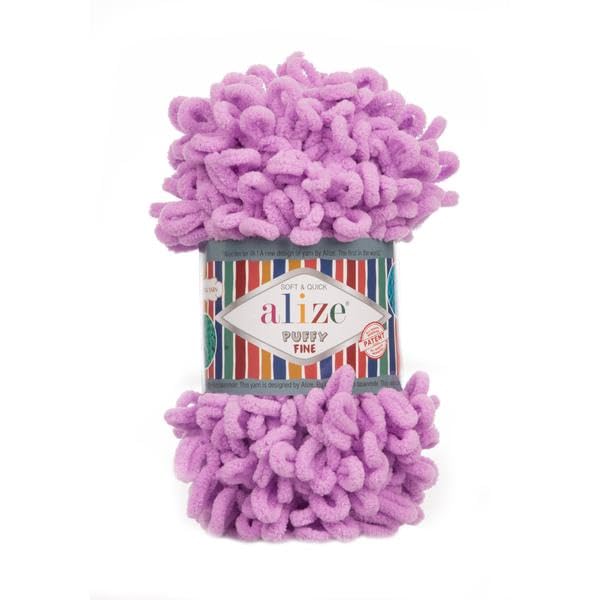 3 Balls/Skeins Alize Puffy Fine Baby Small Loop Blanket Yarn 100% Micropolyester Soft Wool Each Ball 100g 14.5m - 378 Orchid