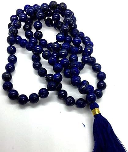 8 mm Natural Blue Lapis Lazuli Mala beads, 108 Buddhist Mala, Enhance Awareness Insight & Intellect, Third Eye